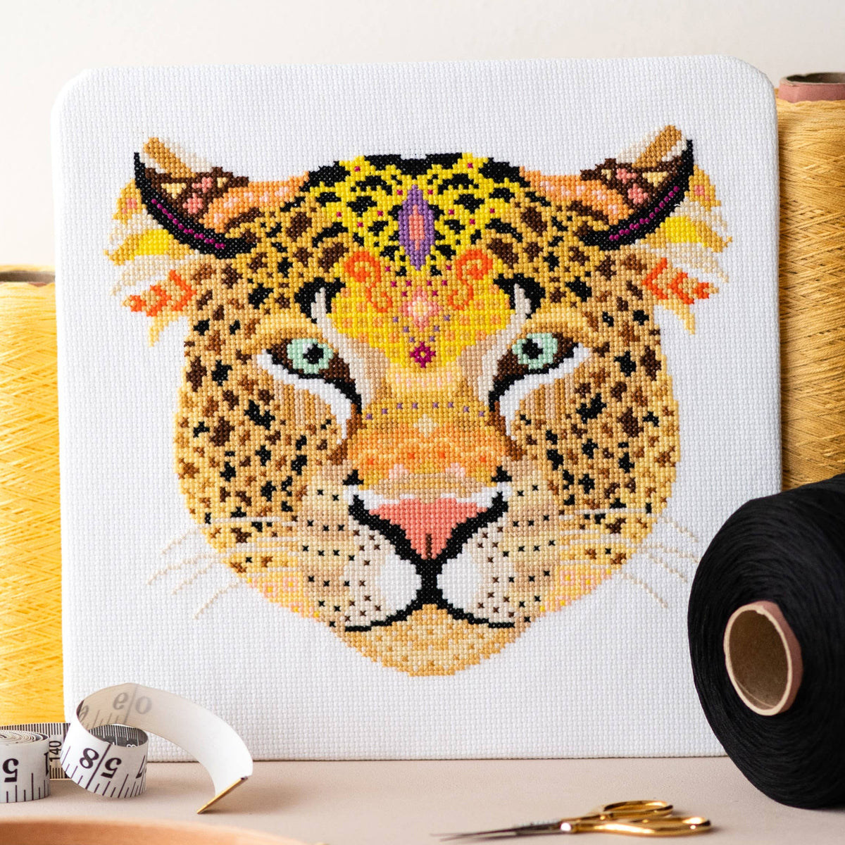 Mandala Leopard Cross Stitch Kit