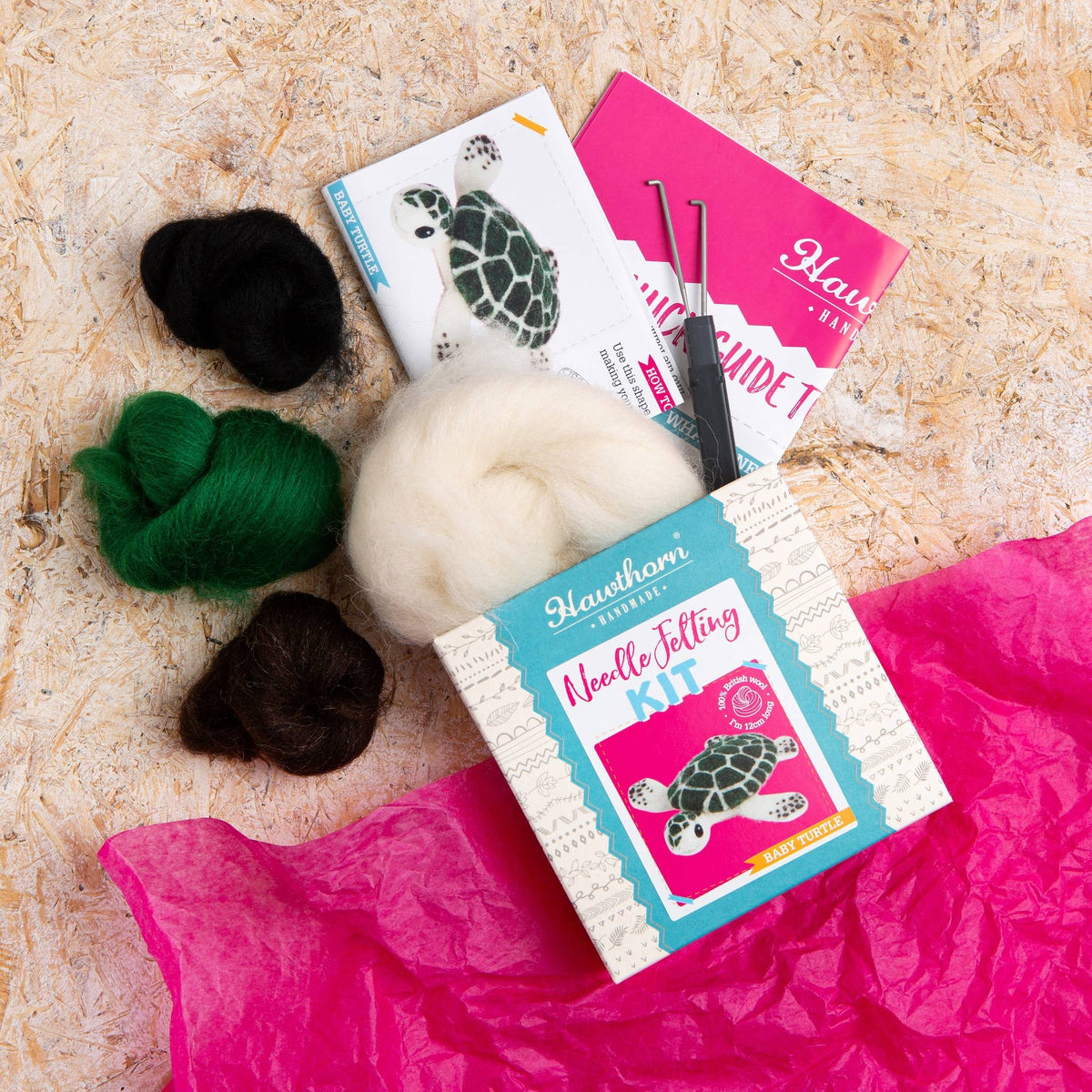 Baby Sea Turtle Mini Needle Felting Kit
