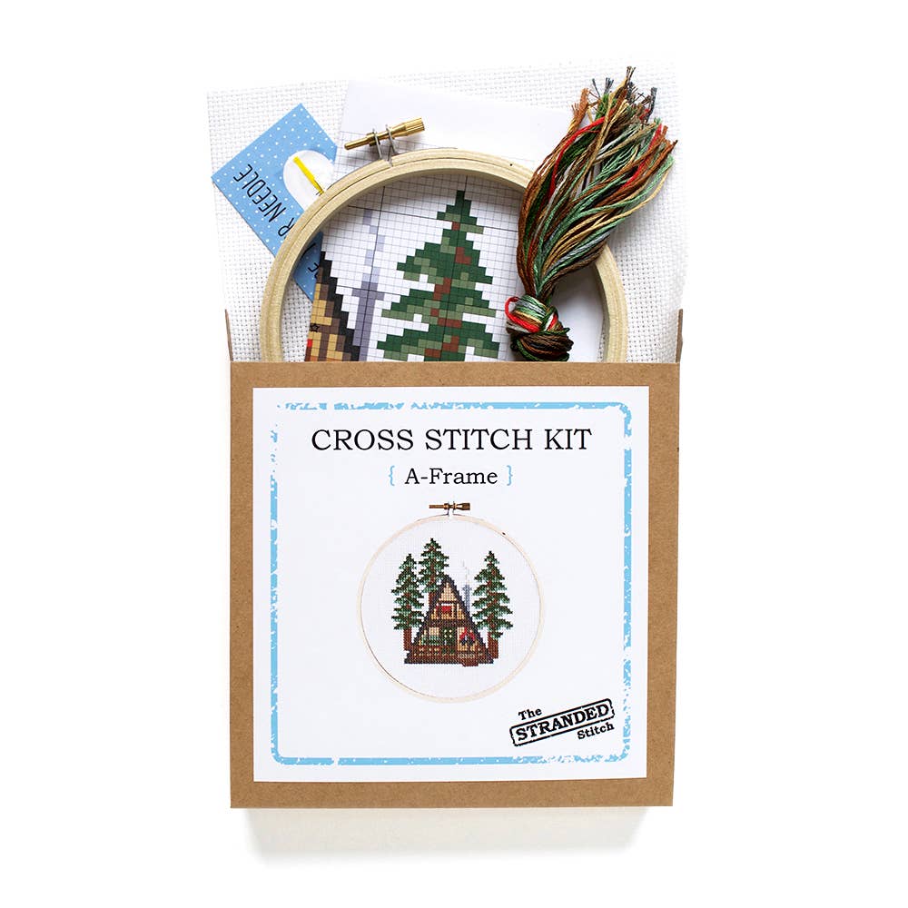 A-Frame Cross Stitch Kit-Stitched Modern