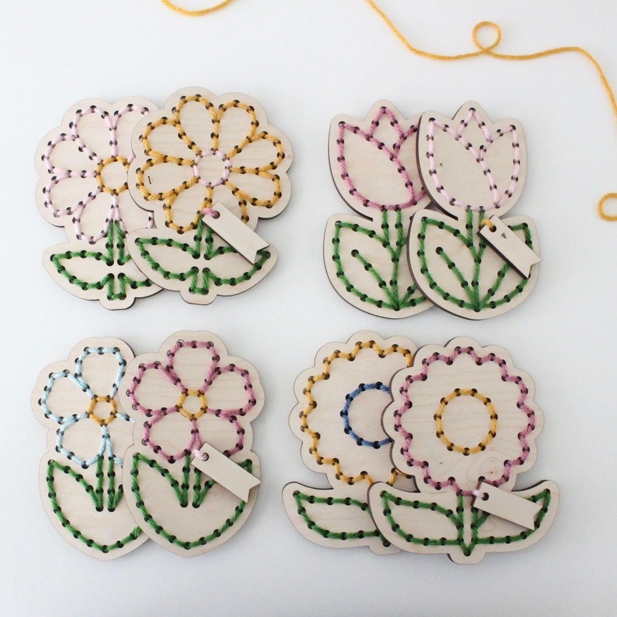 Wood Flowers Embroidery Kit for Kids