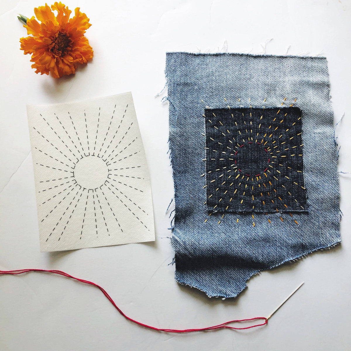 Stick & Stitch Mending Patch - Red (Set #2)-Stitched Modern