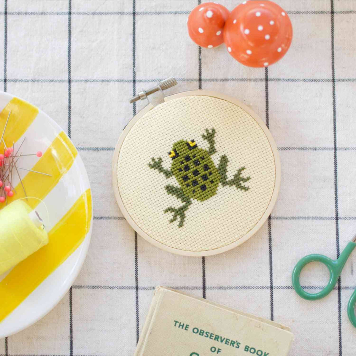 Frog Cross Stitch Kit-Stitched Modern