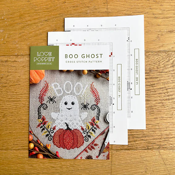Boo Ghost Cross Stitch Pattern