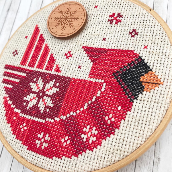 Festive Cardinal Cross Stitch Pattern - Stitched Modern