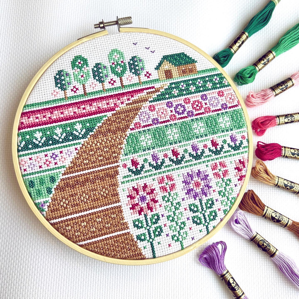 Flower Farm Cross Stitch Pattern