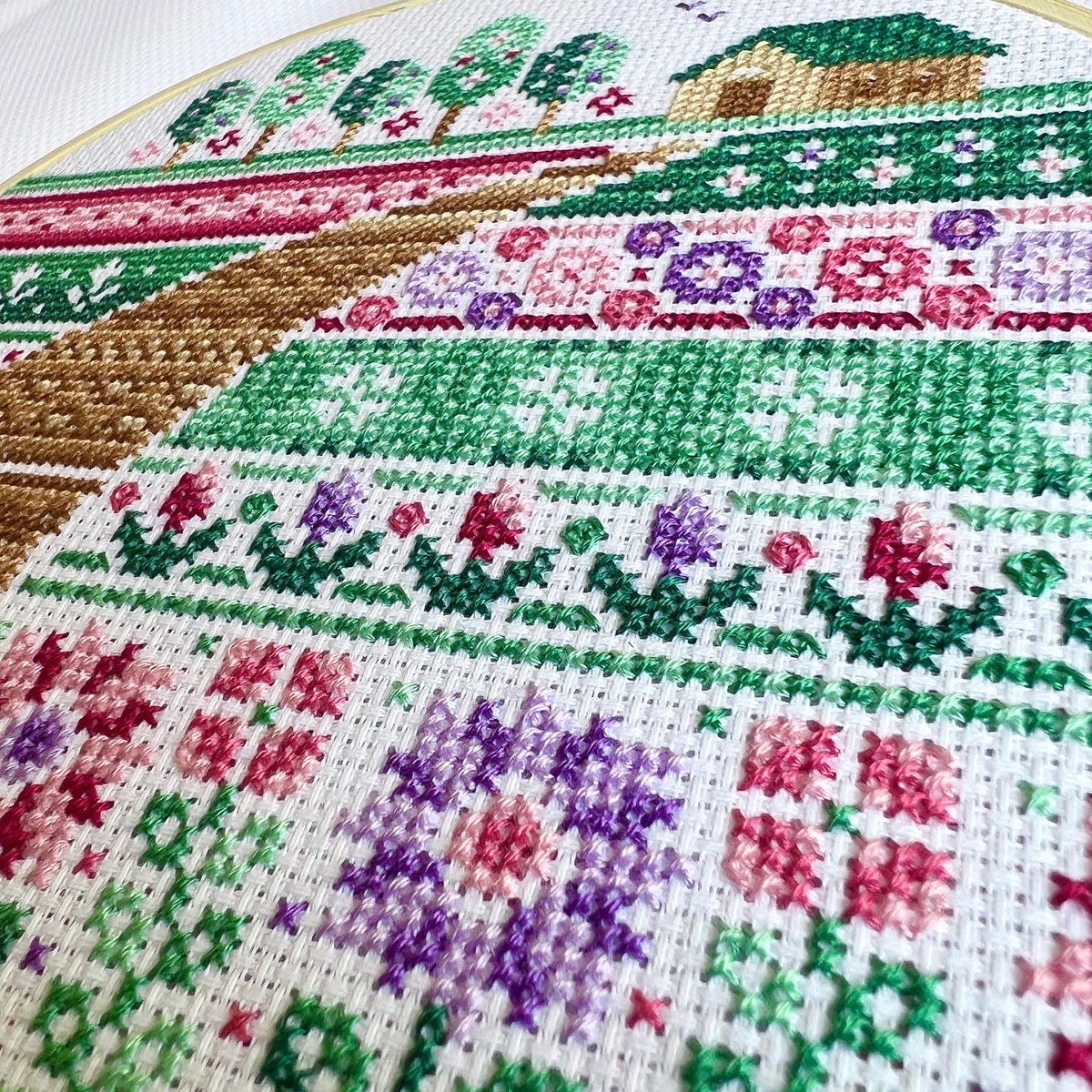 Flower Farm Cross Stitch Pattern