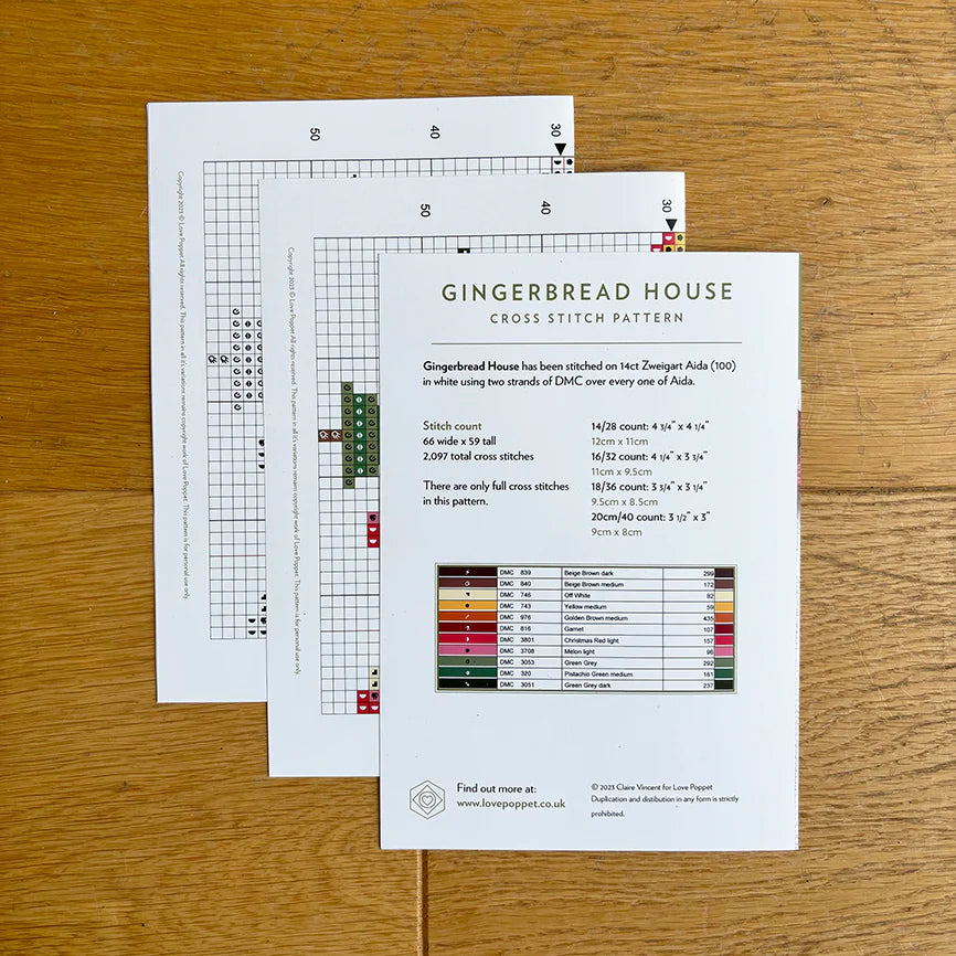 Gingerbread House Cross Stitch Pattern