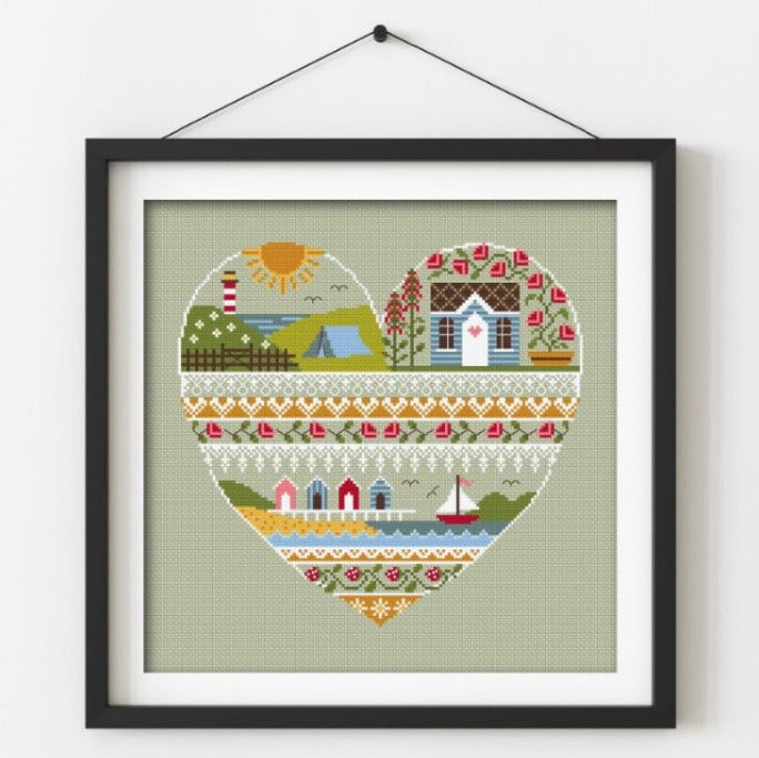 Heart of Summer Cross Stitch Pattern