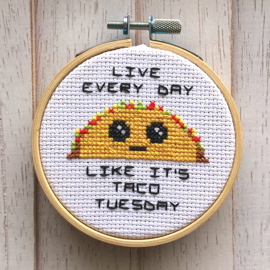 Mini Cross Stitch Kit - Taco Tuesday
