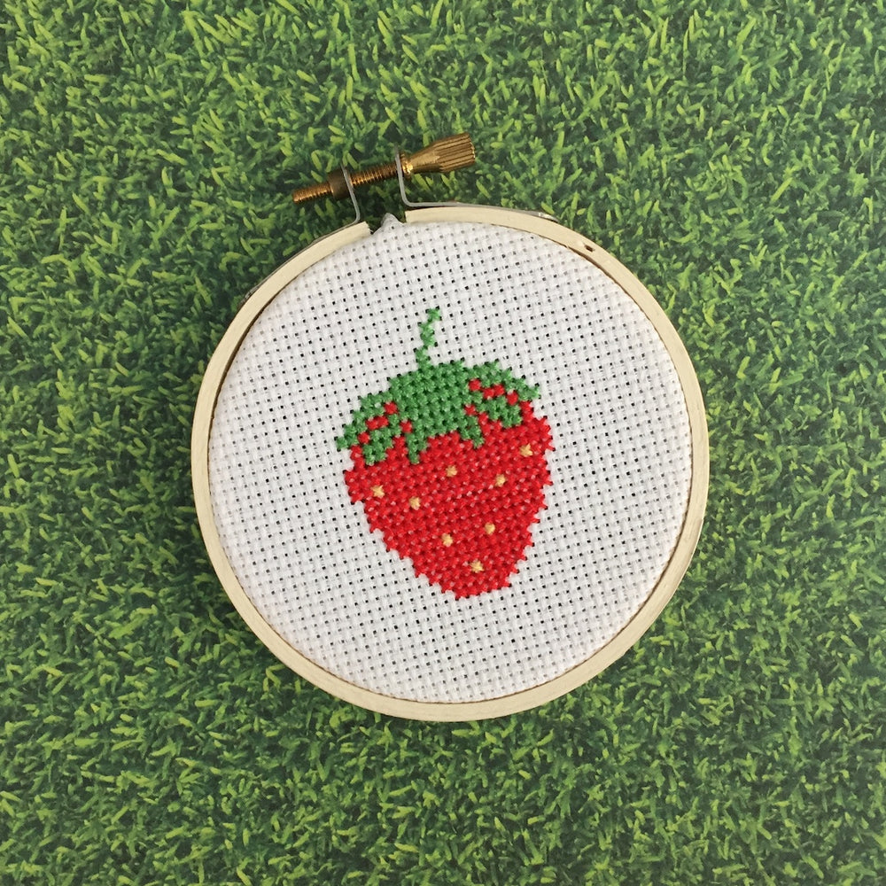 Mini Cross Stitch Kit - Strawberry