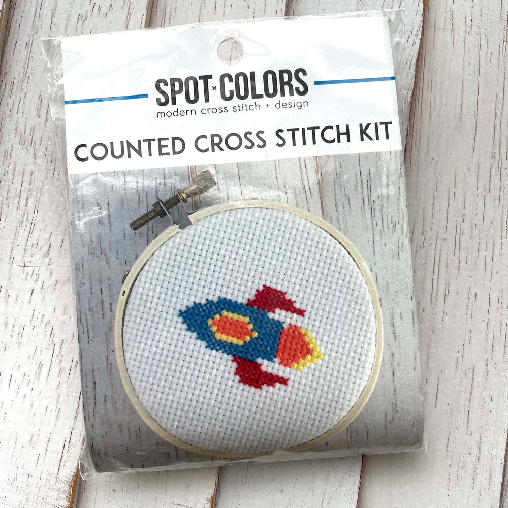Mini Cross Stitch Kit - Rocket