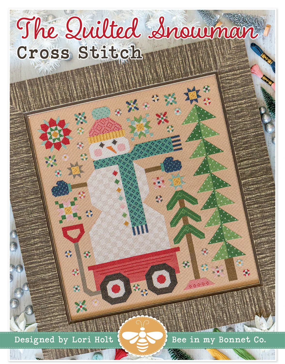 Quilted Snowman Cross Stitch Pattern