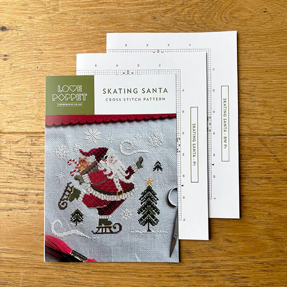Skating Santa Cross Stitch Pattern