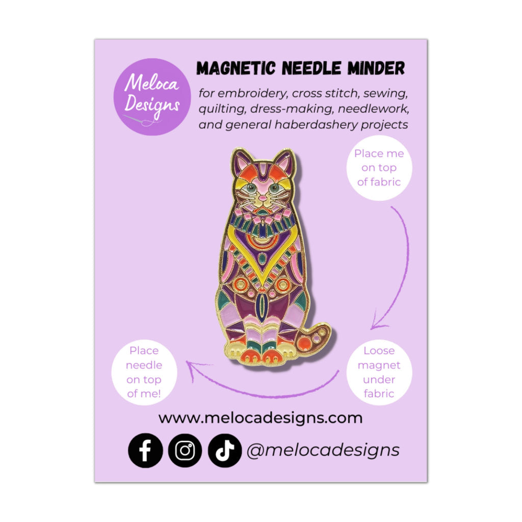 Mandala Cat Magnetic Needle Minder