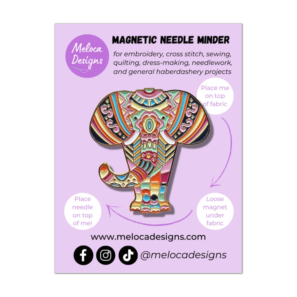 Mandala Elephant Magnetic Needle Minder