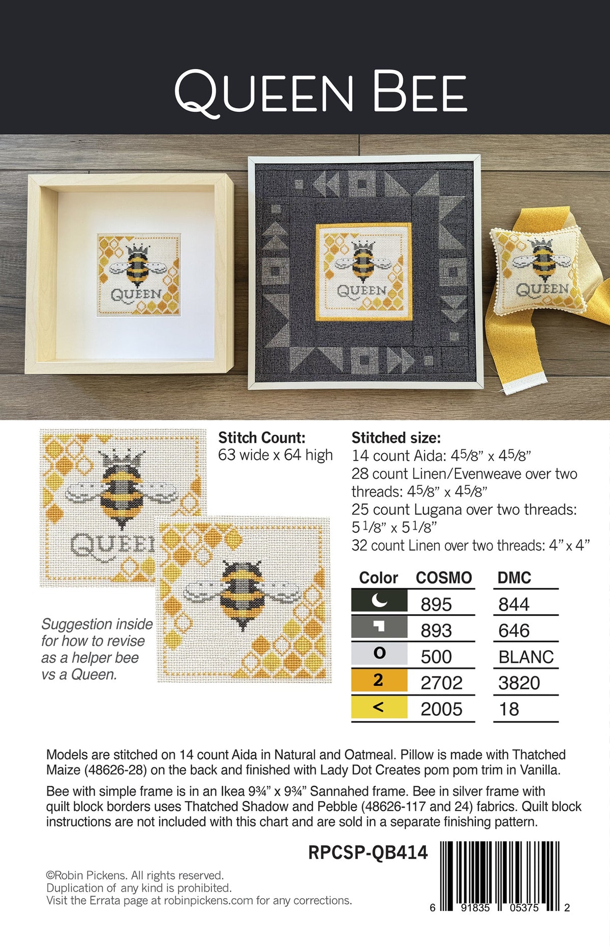 Queen Bee Cross Stitch Pattern