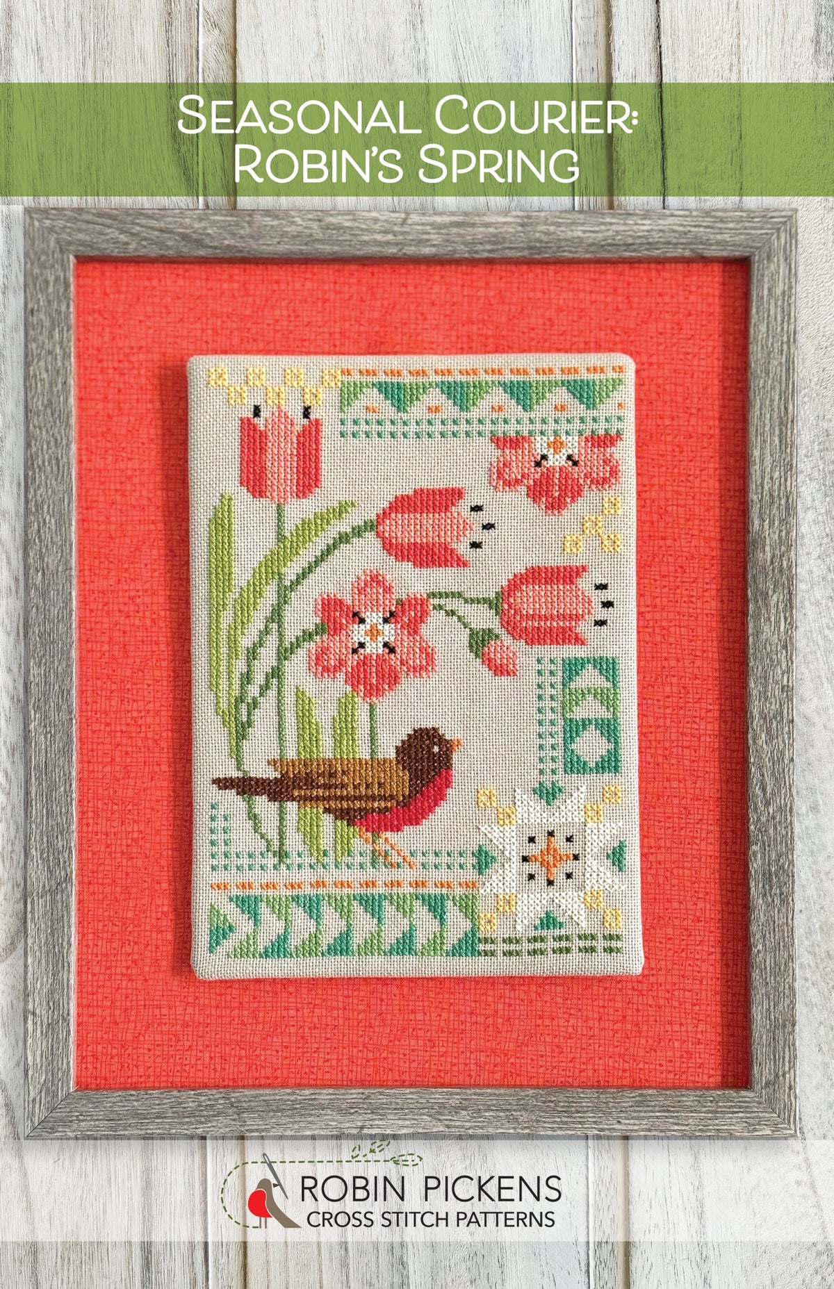 Seasonal Courier Cross Stitch Pattern - Robin&#39;s Spring