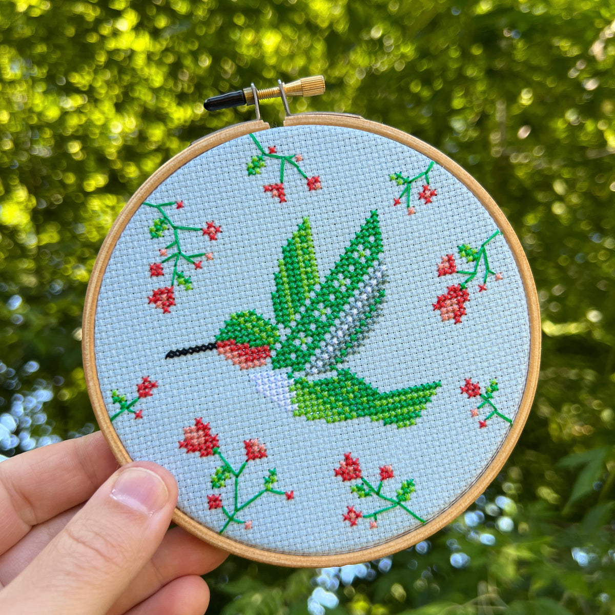 Summer Hummingbird Cross Stitch Pattern