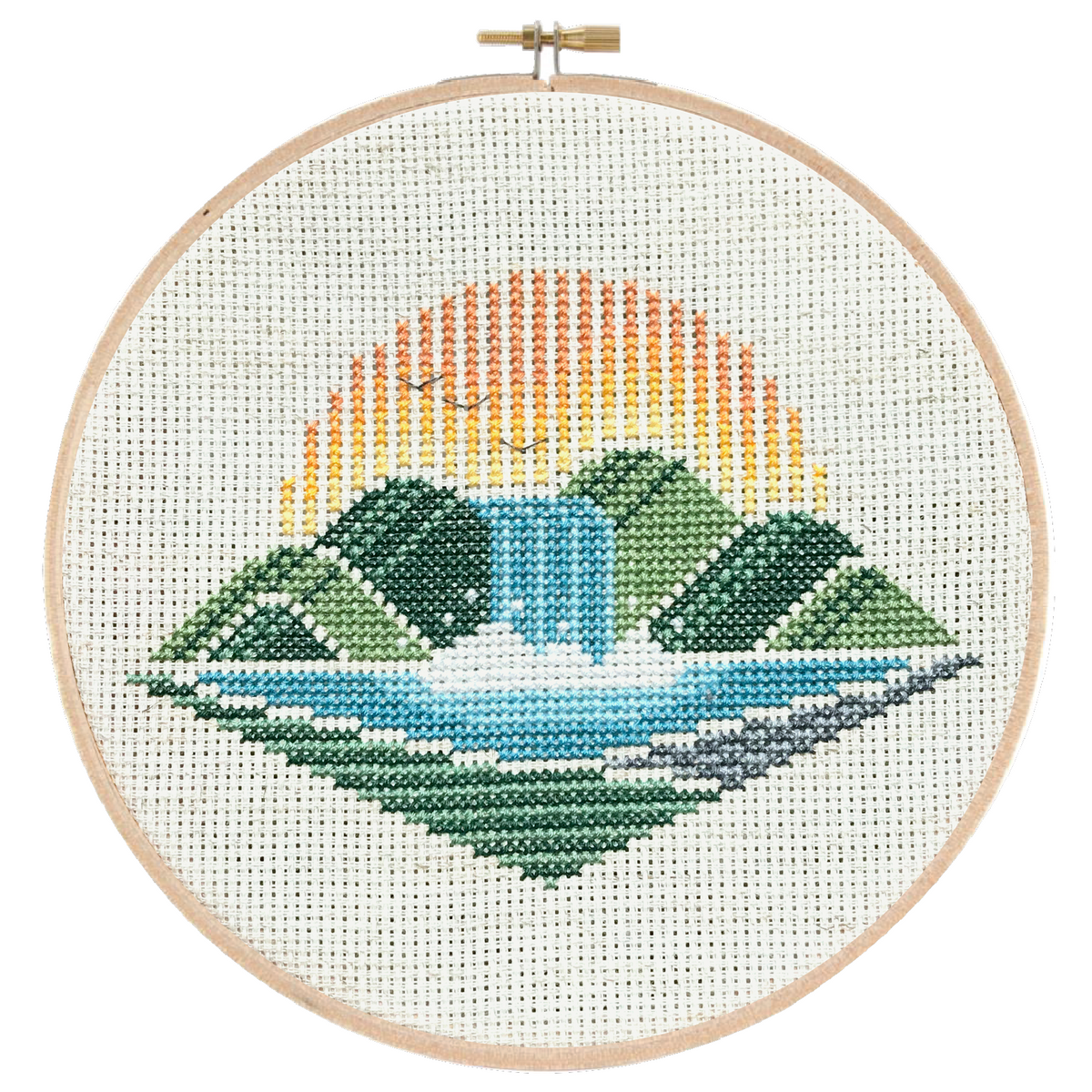 Waterfall Vista Cross Stitch Pattern