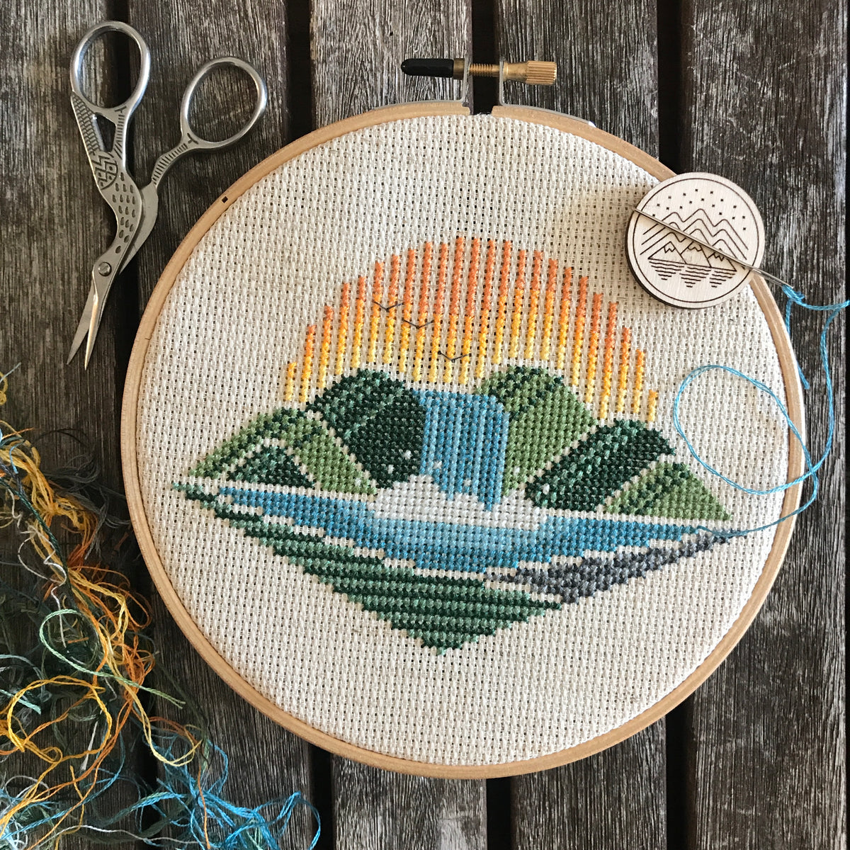 Waterfall Vista Cross Stitch Pattern