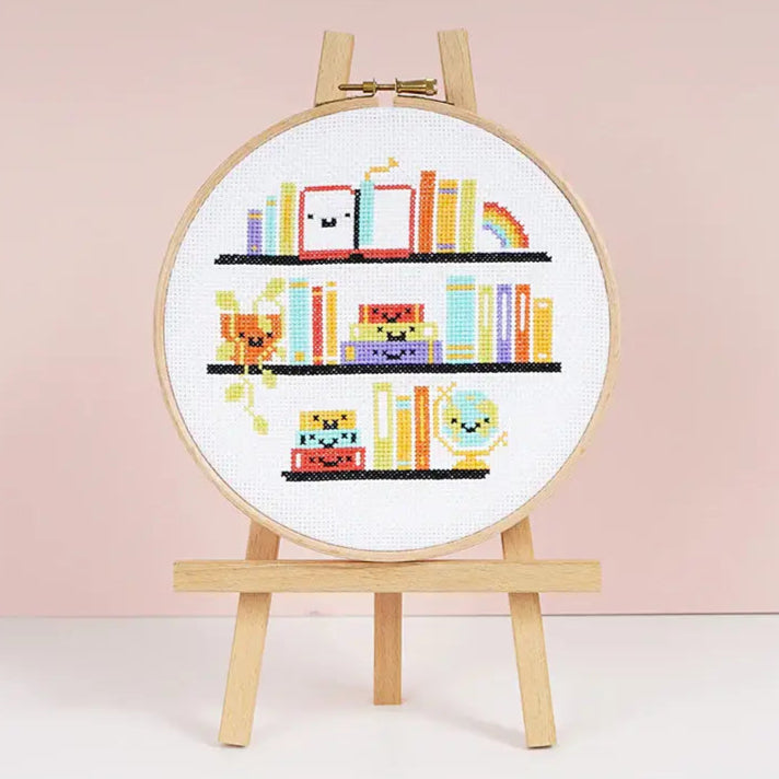 One More Chapter Bookshelf Cross Stitch Kit