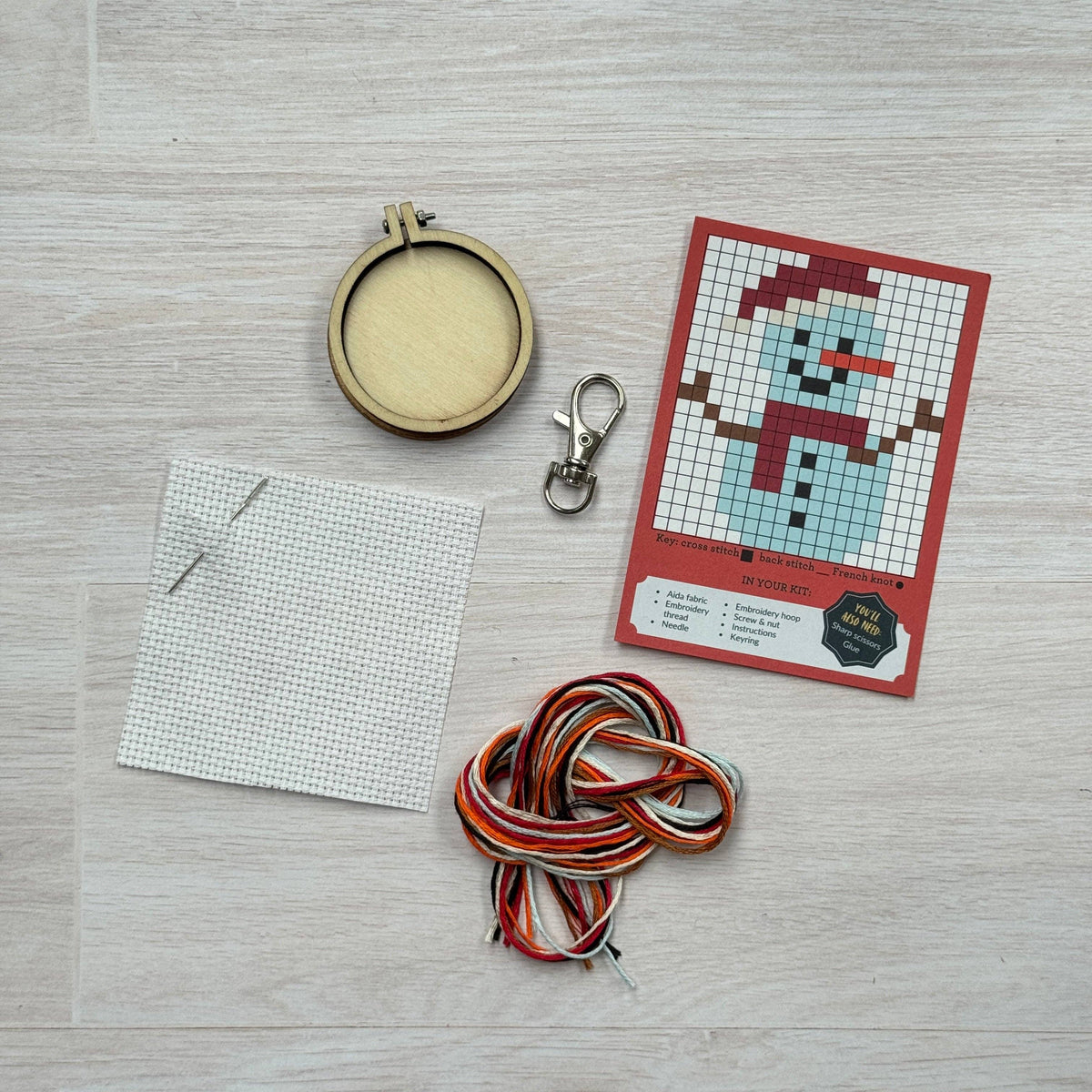 Mini Matchbox Cross Stitch Kit - Snowman
