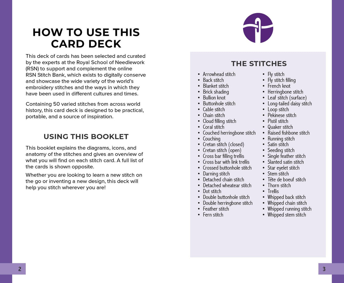 RSN Stitch Bank: The Embroidery Stitches Card Deck-Stitched Modern