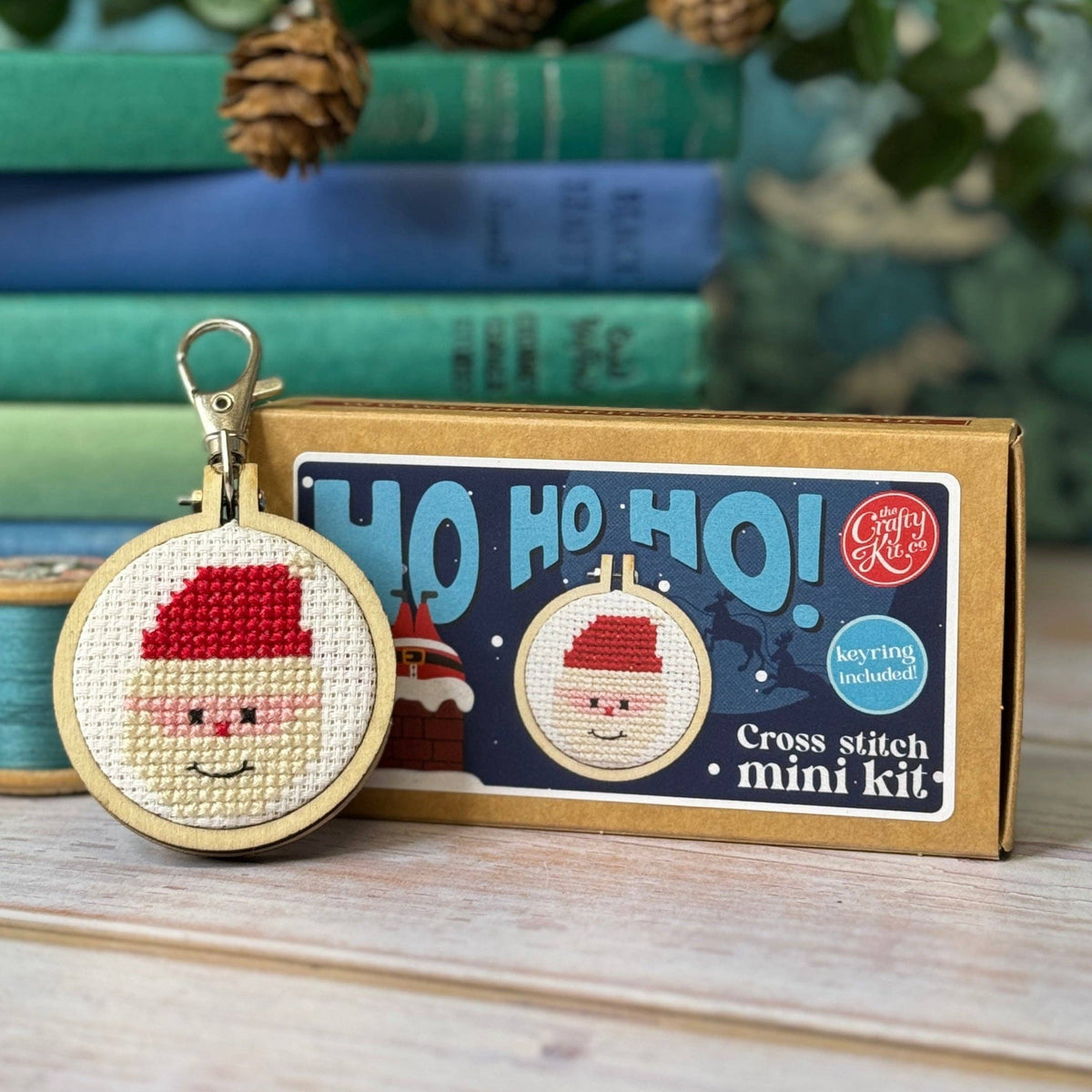 Mini Matchbox Cross Stitch Kit - Santa