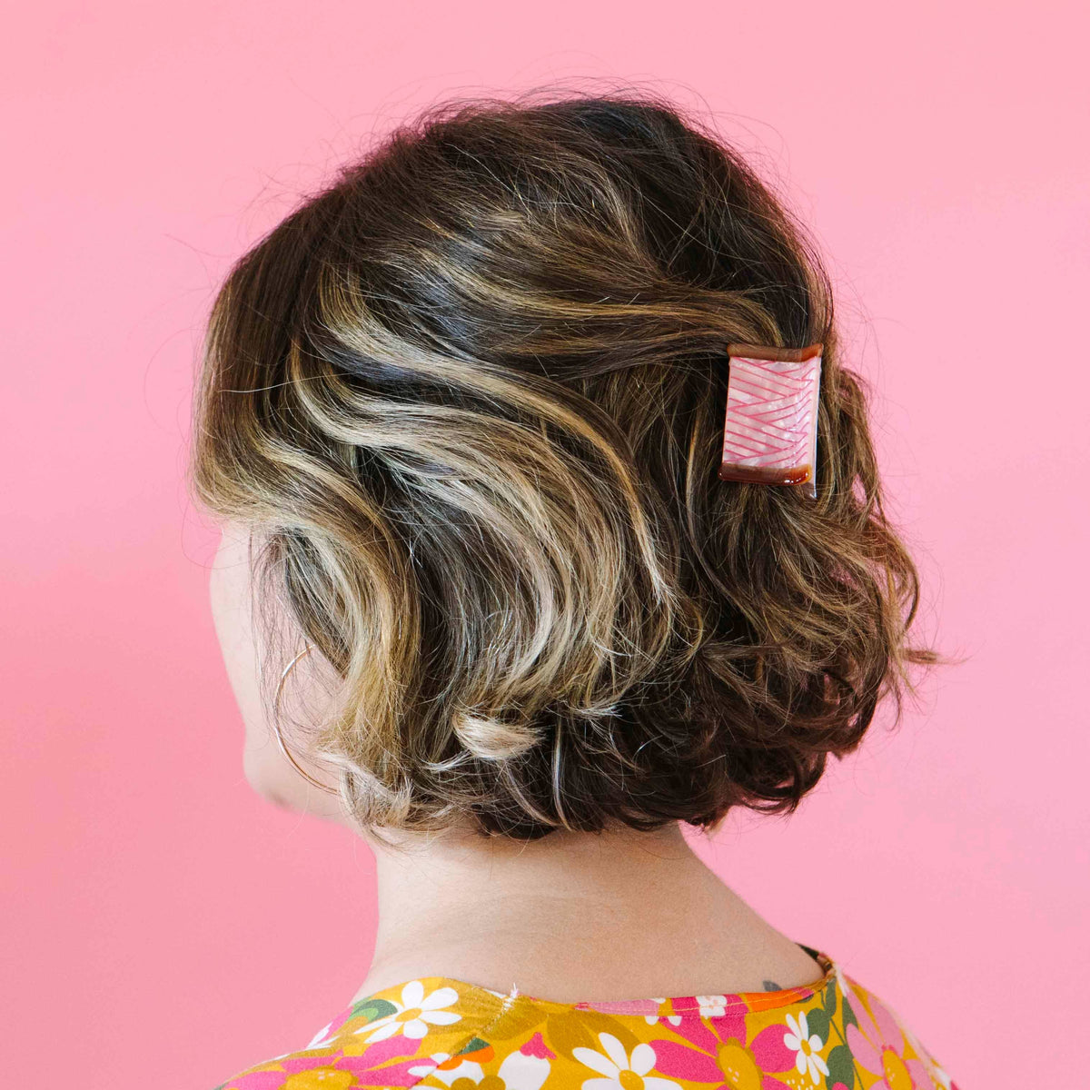 Thread Spool Mini Hair Claw Clip-Stitched Modern