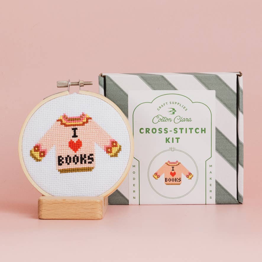 I Love Books Cross Stitch Kit