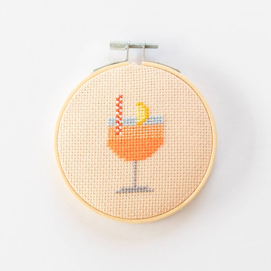 Aperol Cocktail Cross Stitch Kit
