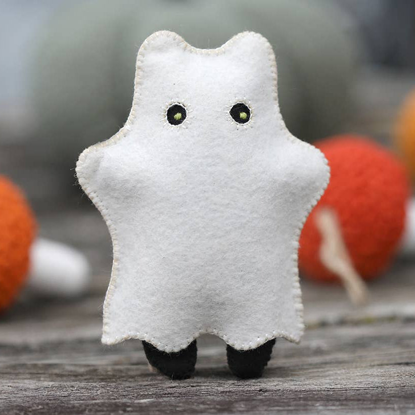 Hand Embroidered Felt Doll Kit - Ghost Cat