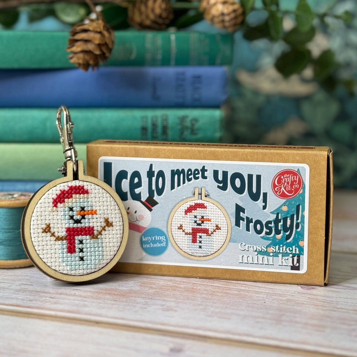 Mini Matchbox Cross Stitch Kit - Snowman