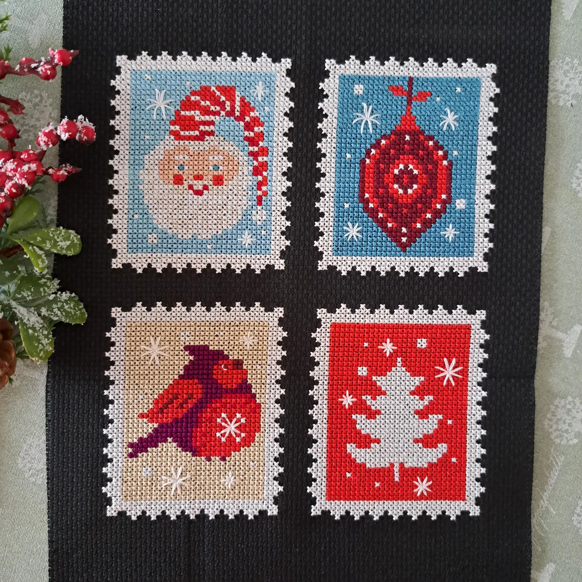 Christmas Stamps Cross Stitch Pattern