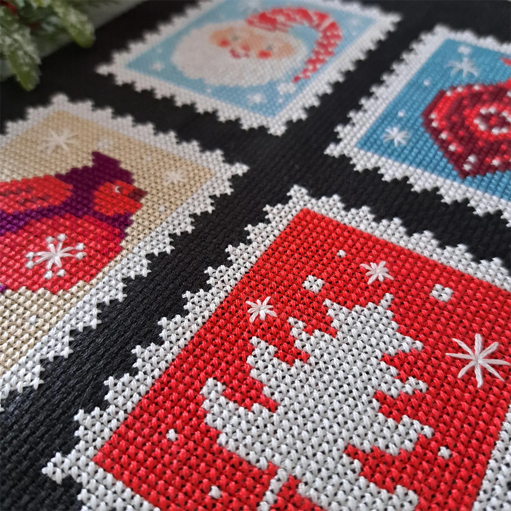 Christmas Stamps Cross Stitch Pattern
