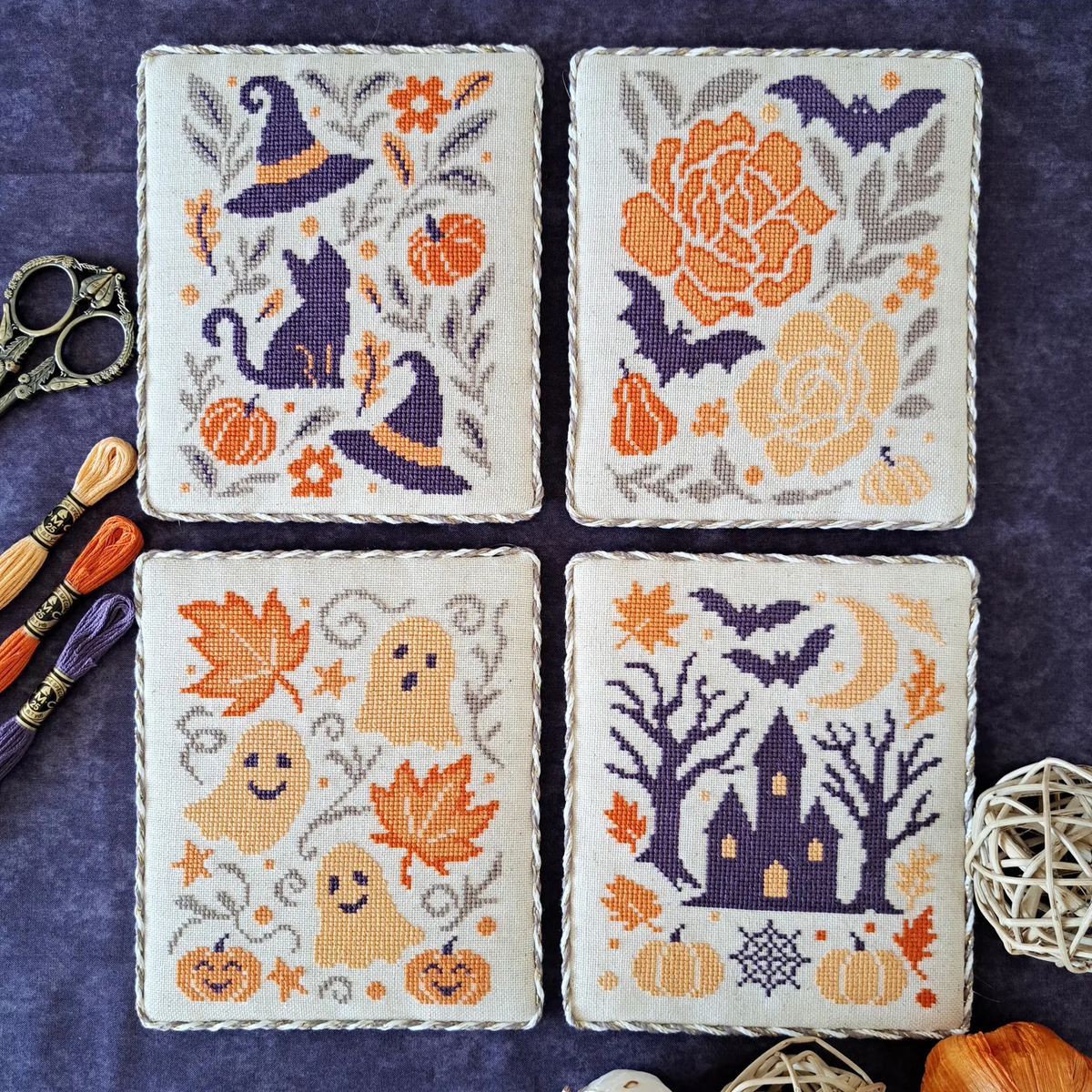 Fall Days Cross Stitch Pattern-Stitched Modern