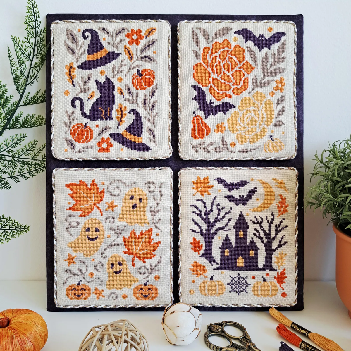 Fall Days Cross Stitch Pattern-Stitched Modern