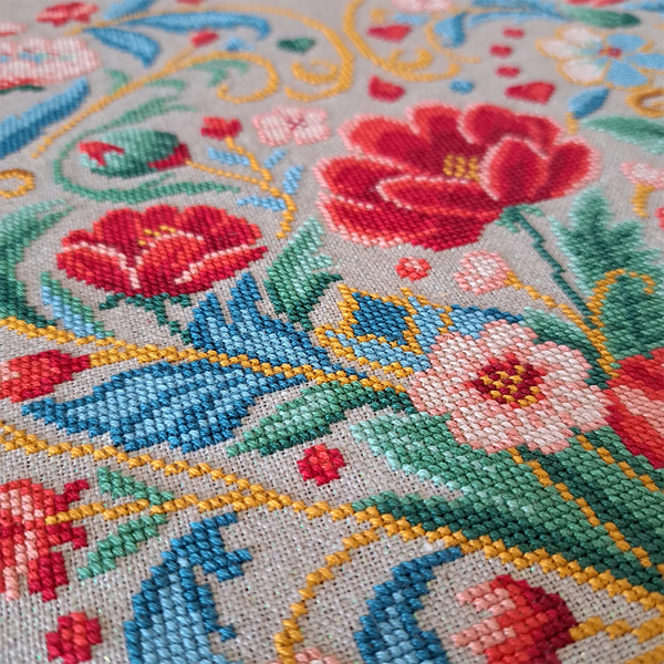 Heart Bloom Cross Stitch Pattern - Stitched Modern
