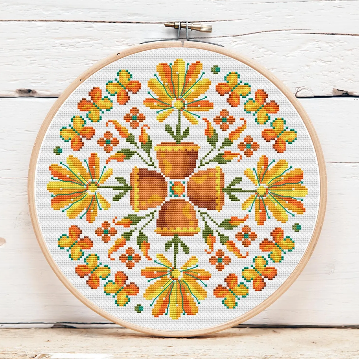 Sun in a Pot Mandala Cross Stitch Pattern