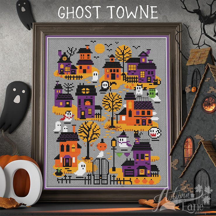 Ghost Towne Cross Stitch Pattern