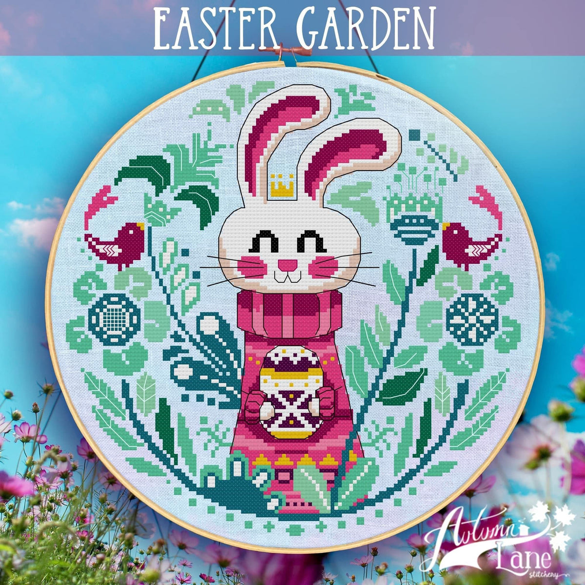 Easter Garden Cross Stitch Pattern