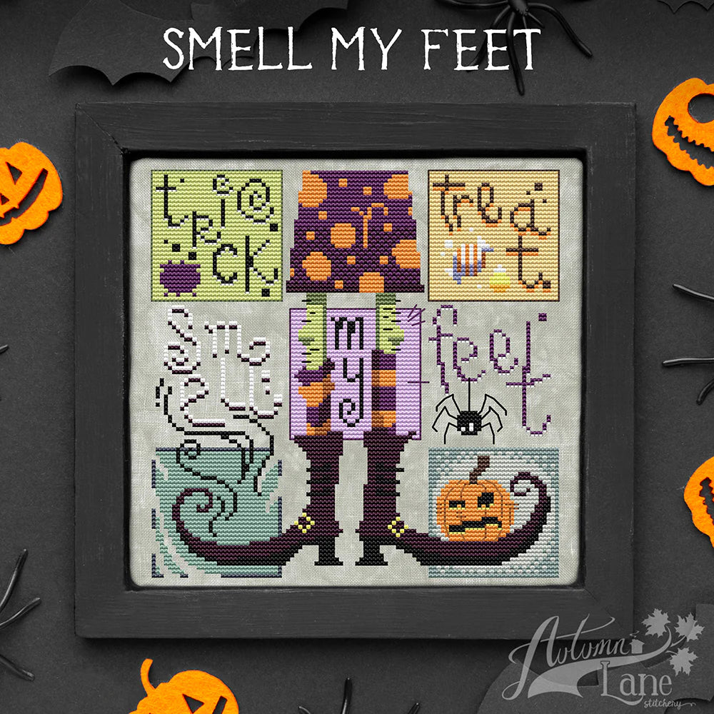 Smell My Feet Halloween Cross Stitch Pattern