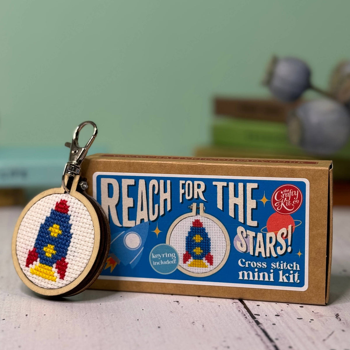 Mini Matchbox Cross Stitch Kit - Reach for the Stars-Stitched Modern