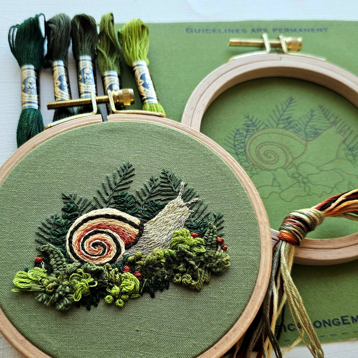 Forest Snail Hand Embroidery Kit
