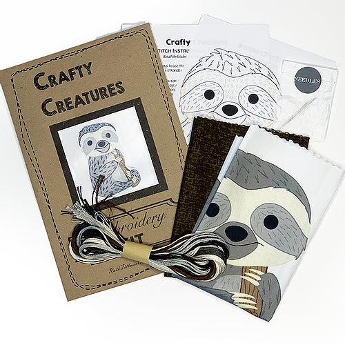 Sloth Stuffie Hand Embroidery Kit