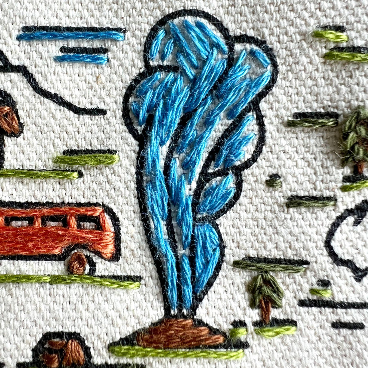 Tote Bag Hand Embroidery Kit - The Mountains Are Calling