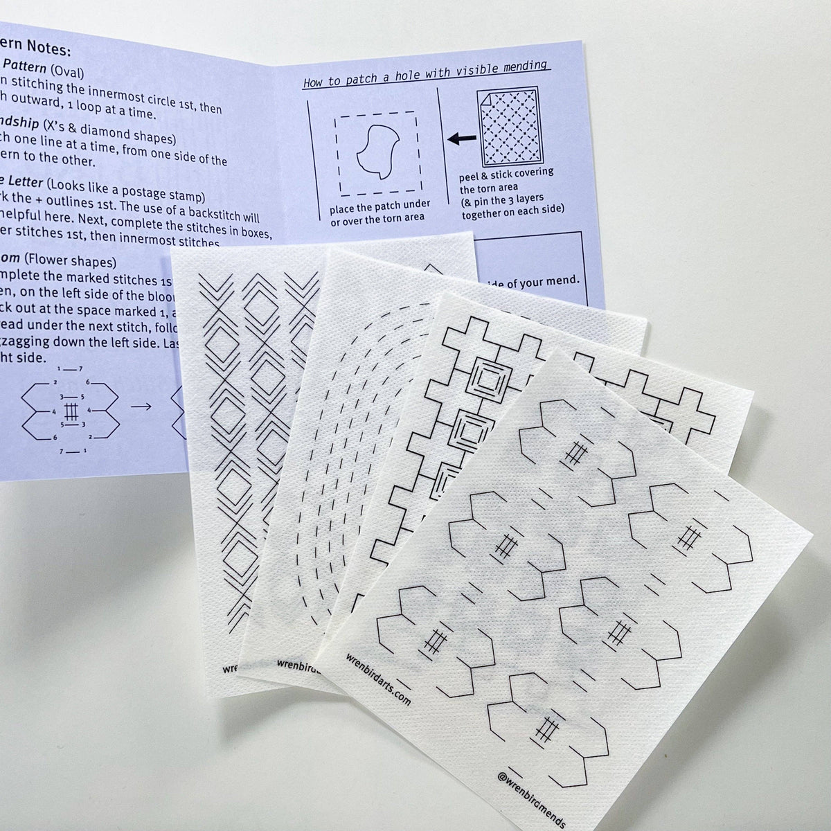 Stick & Stitch Mending Patch - Lavender (Set #5)-Stitched Modern