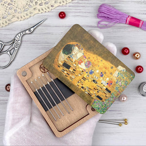 Wooden Magnetic Needle Case - Gustav Klimt