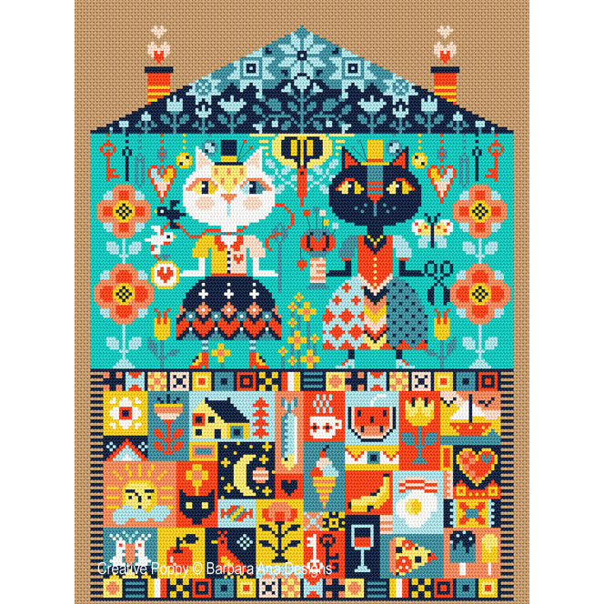 Crafty Cats Cross Stitch Pattern