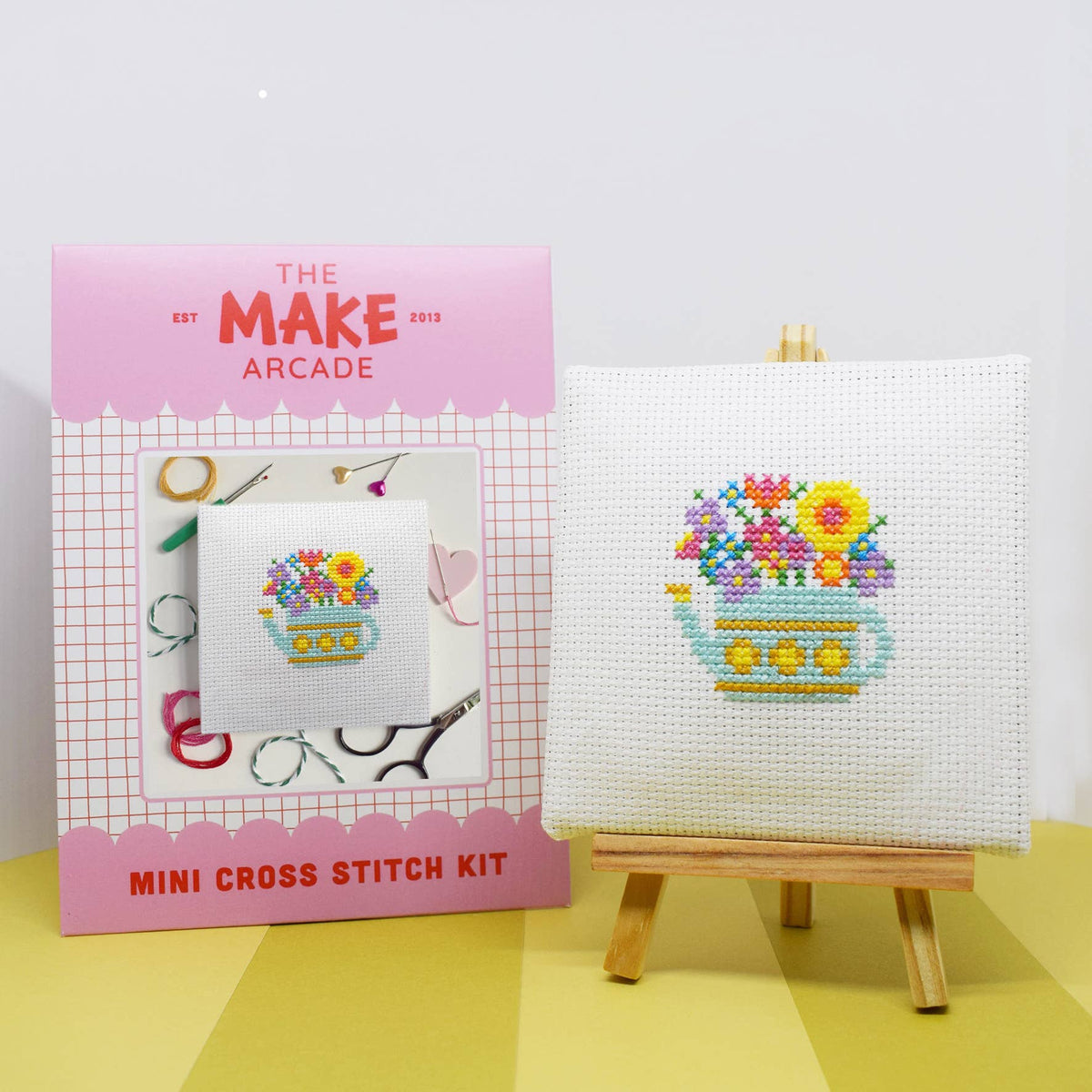 Watering Can Mini Cross Stitch Kit-Stitched Modern